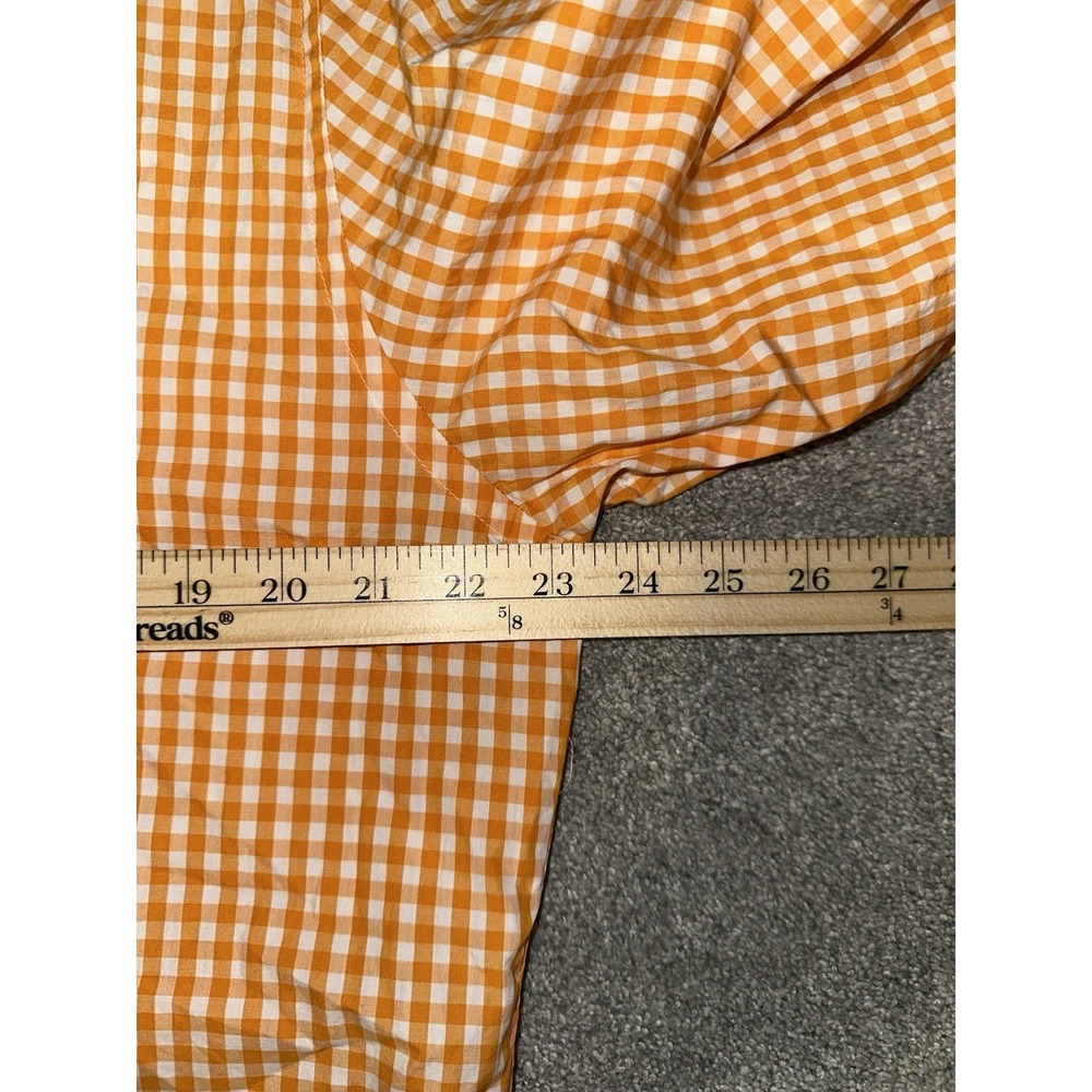 Lily Pulitzer Shirt Mens Large Orange Gingham Check Plaid Wyeth 100s 2 Ply #N - Picture 5 of 6